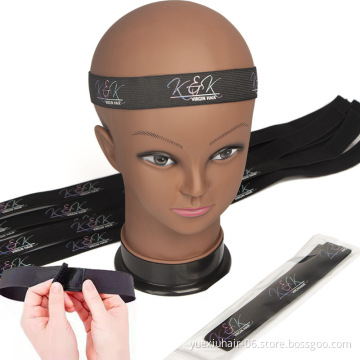 Repeat Logo Adjustable Custom Elastic Band for Lace Hair Lace Melt Band Designer Elastic Bands for Wig